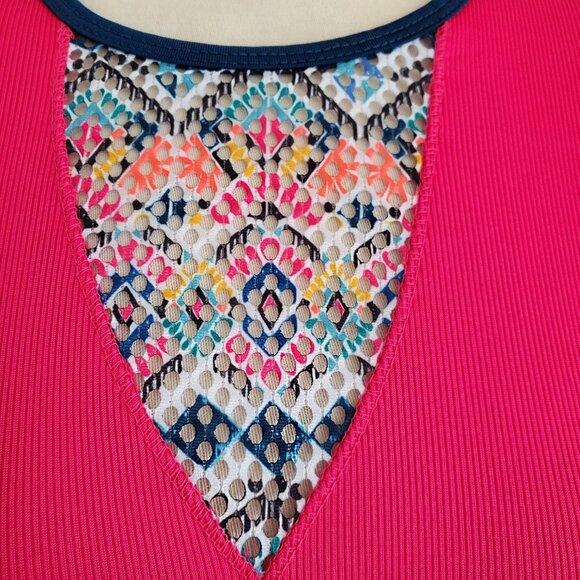 LUCKY IN LOVE Pretty in Ink Collection Ink Print Long Sleeve Tennis Top L 12 - Picture 8 of 16